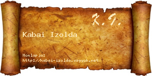 Kabai Izolda névjegykártya